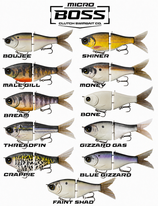 Clutch Swimbaits Micro Boss Color List