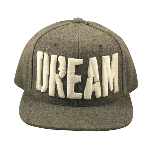 Big Bass Dreams Snapback Hat- Gray DREAM White Embroidery