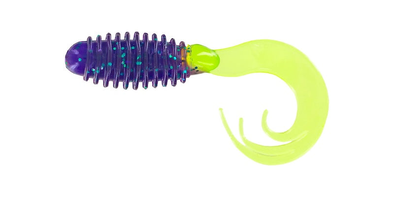 Big Bite Baits Ring Triple Tip Grub- Junebug Chart