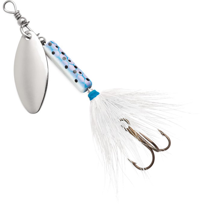 Blue Fox Whiptail Deep Runner Inline Spinner- Rainbow Trout