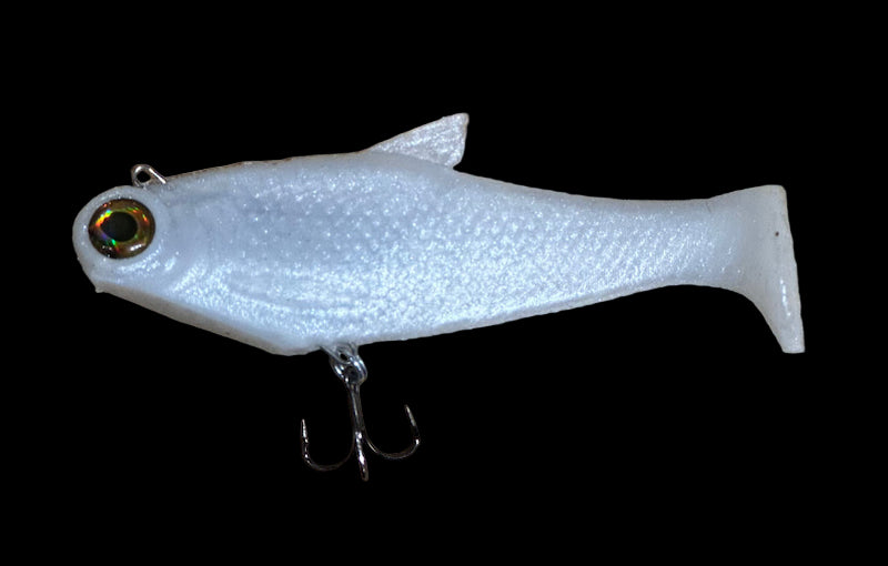 Bull Shad Swimbaits Baby Burrito- Pearl White
