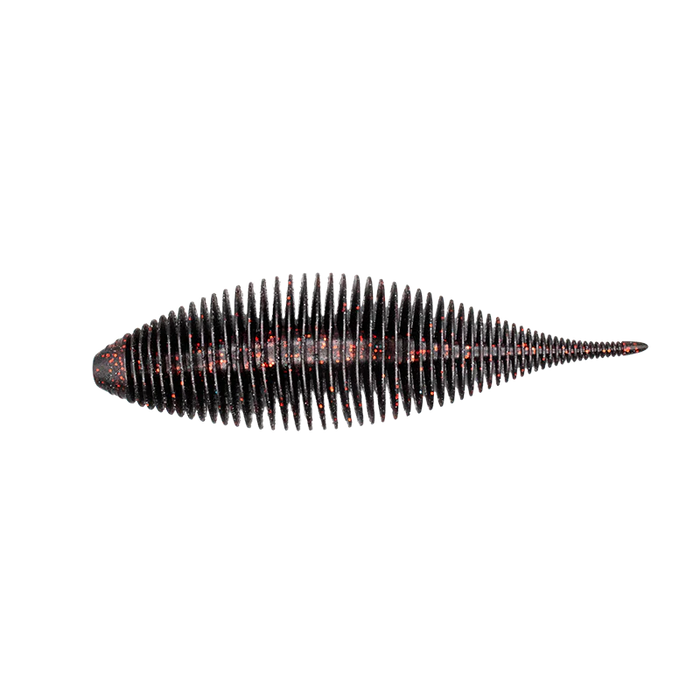 Geecrack Bellows Shad- Black Red Flake
