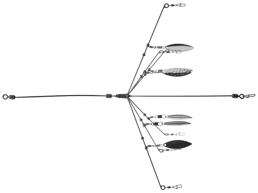 Geecrack Stealth 7 Bladed Umbrella Rig
