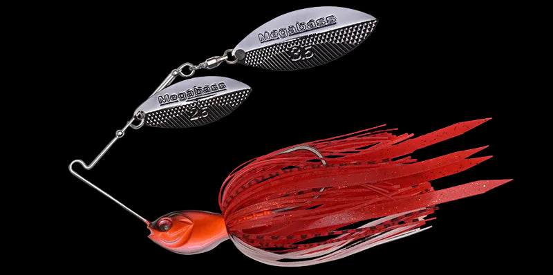 bass jigs spinner bait plastic worms crankbaits fishing reel Megabass SV-3 Spinner Bait 3/8oz / Fire Red