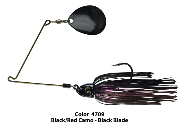 Picasso Inviz-Wire Pro Spinnerbait- Black Camo Red Black Colorado