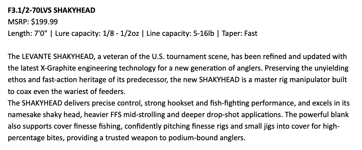 Megabass Levante P3 Rods