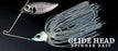 Glide head spinner bait with a dark background