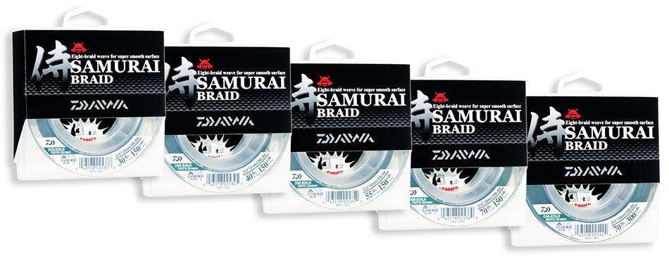 daiwa samurai braided fishing line 8 Braid Dark Green 330 Yard Spool 80LB reduced line noise on the retrieve Daiwa SAMURAI 8 Braid -