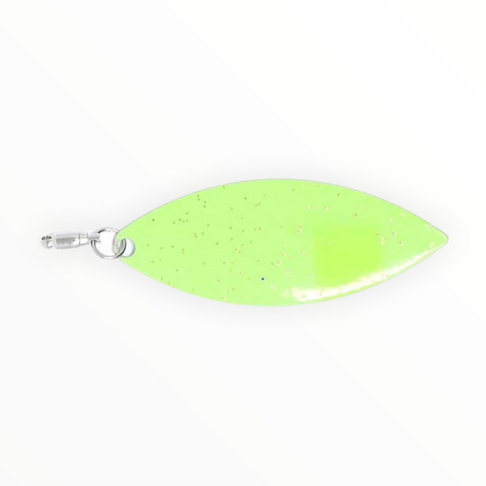 Bass Assets Willow Leaf Quick Change Blade- Chartreuse White