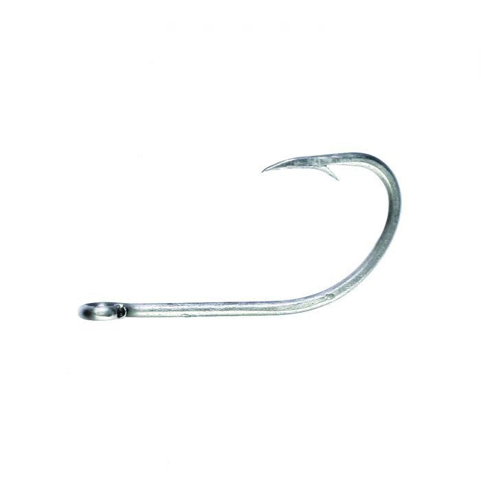 Eagle Claw 090SSF-6/0 Plain Shank Offset Hook, Stainless Steel Size.
