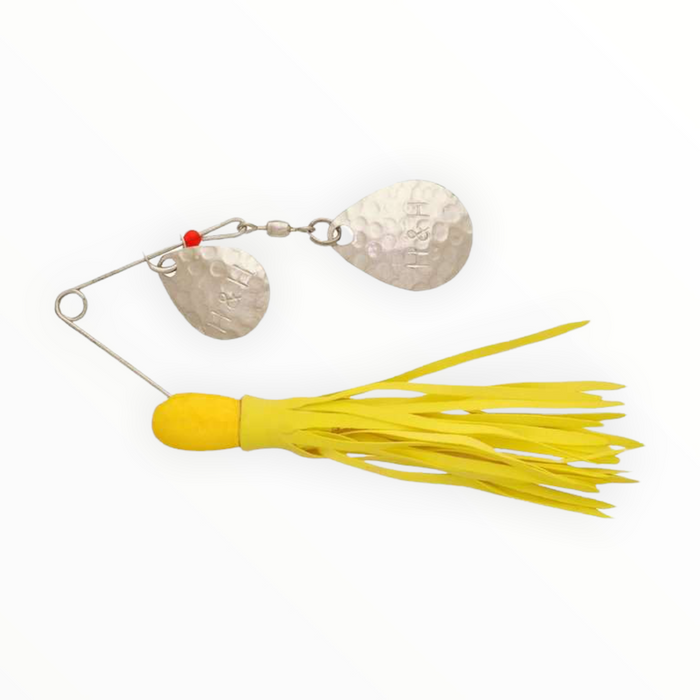 H&H Lure Company Yellow/Black Double Spinner Lure