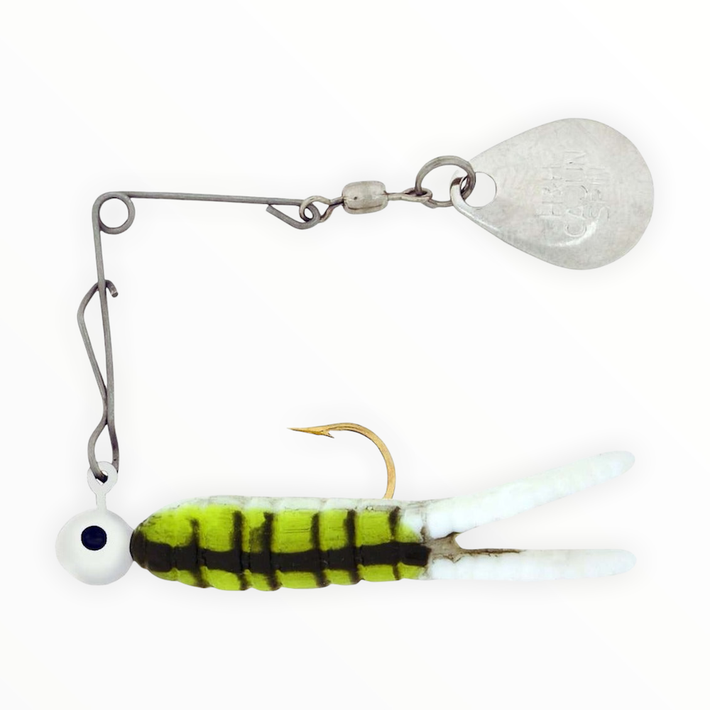 H&H Nickel Cajun Grub & Split Tail Beetle Spins