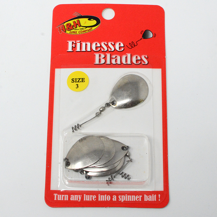 H&H Finesse Worm Spinner Blade #2 Willow Gold 6 Pack - FBWS-W2G