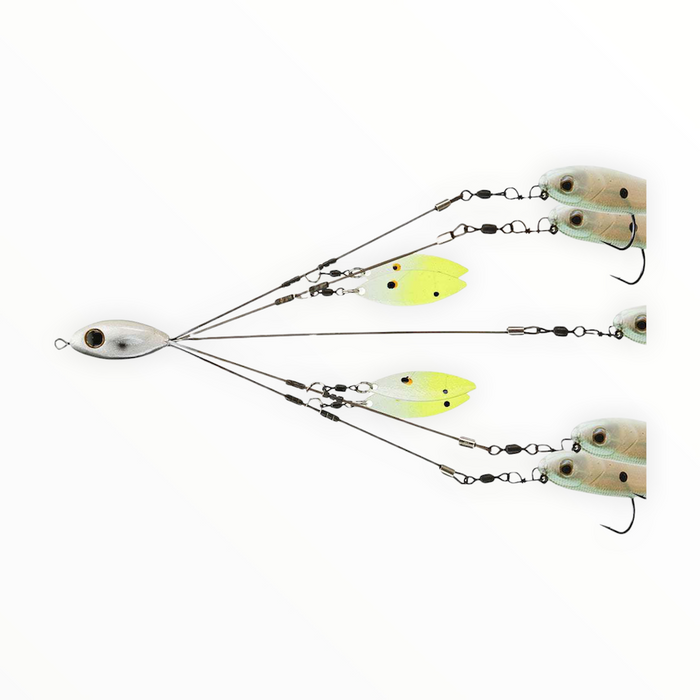 Picasso School-E-Rig Bait Ball- White Chartreuse Willow Shad