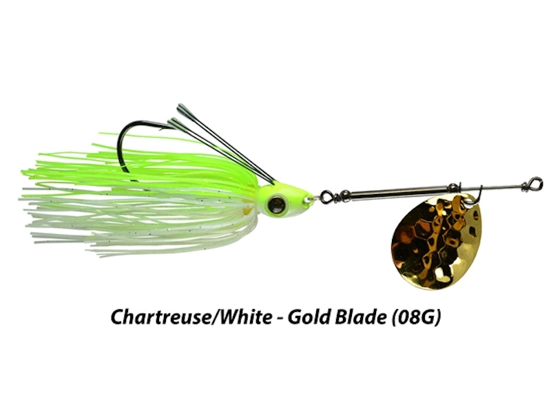 array weedless fishing lures Picasso All-Terrain Weedless Inline Spinner Chart. White Gold / 1/2 oz