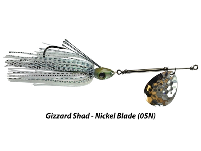 array weedless fishing lures Picasso All-Terrain Weedless Inline Gizzard Shad/Nickel / 1/2oz