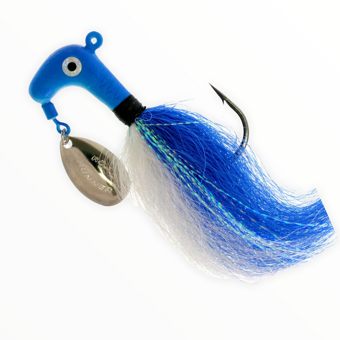 Road Runner 1009-092 Striper Bucktail Jig With Spinner 1 oz Blue
