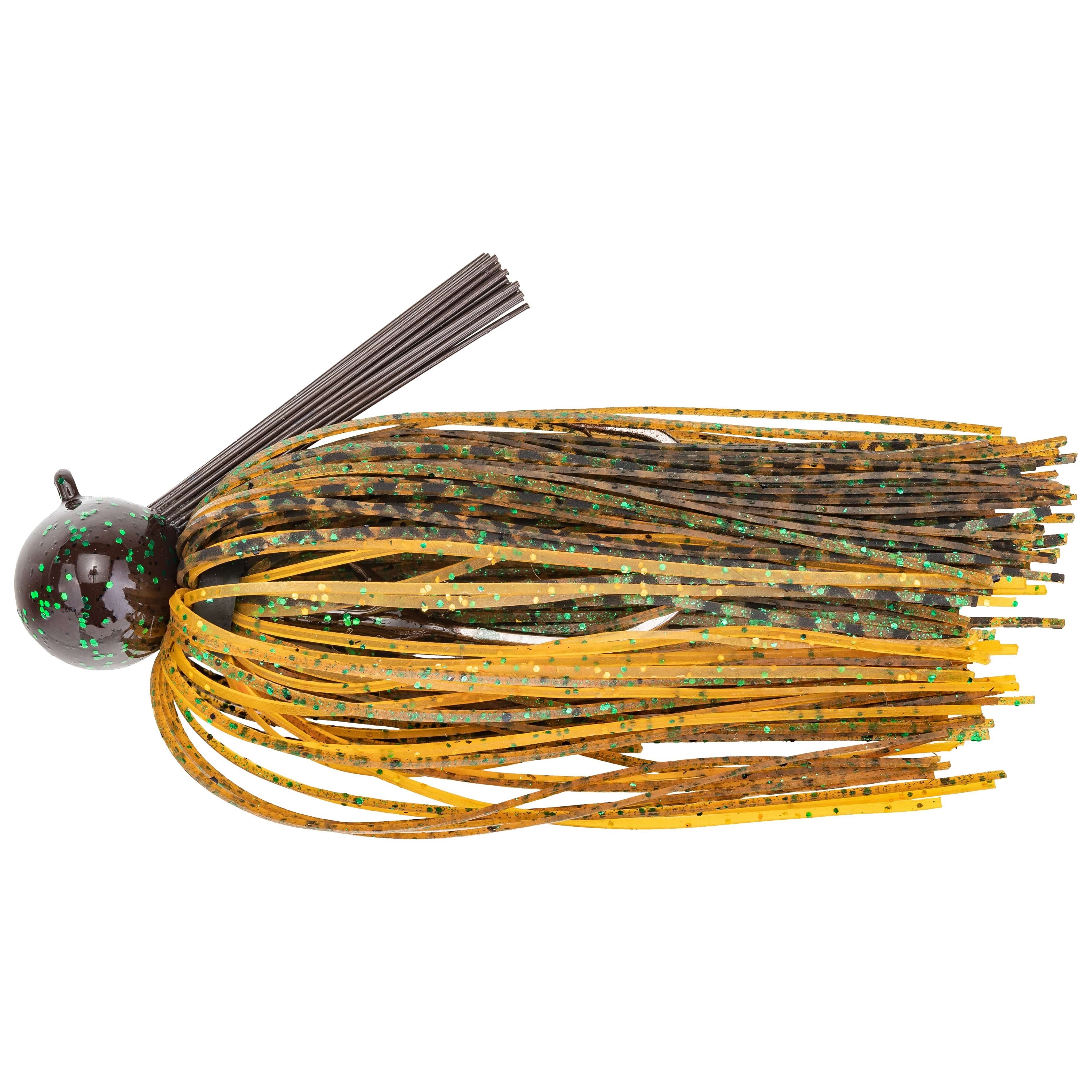 Strike King Tour Grade Football Head Jig - Green Pumpkin Color For Bass Fishing