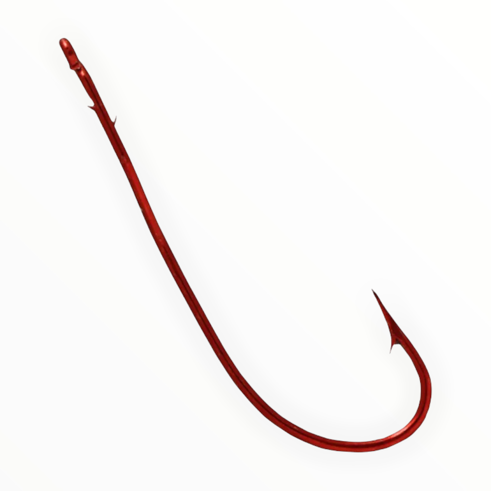 buy red fishing hooks Just place the loop over the jig hook and pull tight Mustad 35647 Red Round Bend