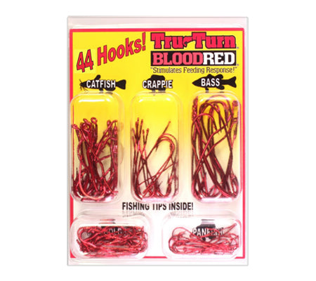 Tru Turn Blood Red Assorted Hooks 44ct — Lake Pro Tackle