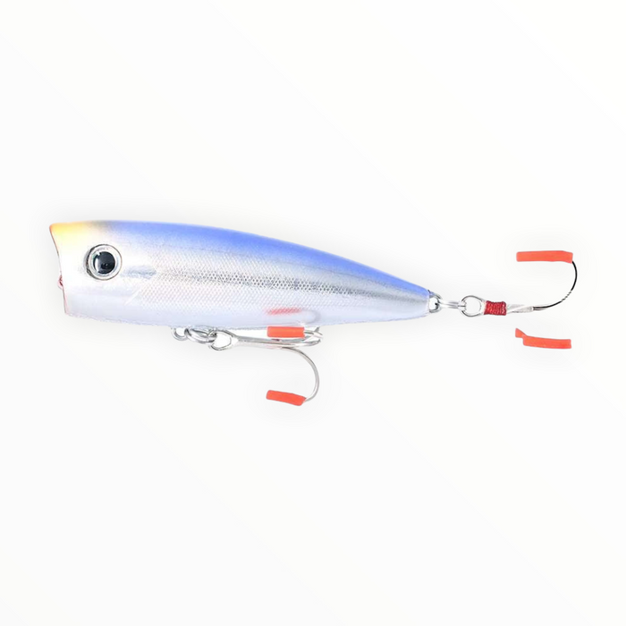 Rebel Pop-R Feathered Topwater Popper Fishing Lure, Blue Gill