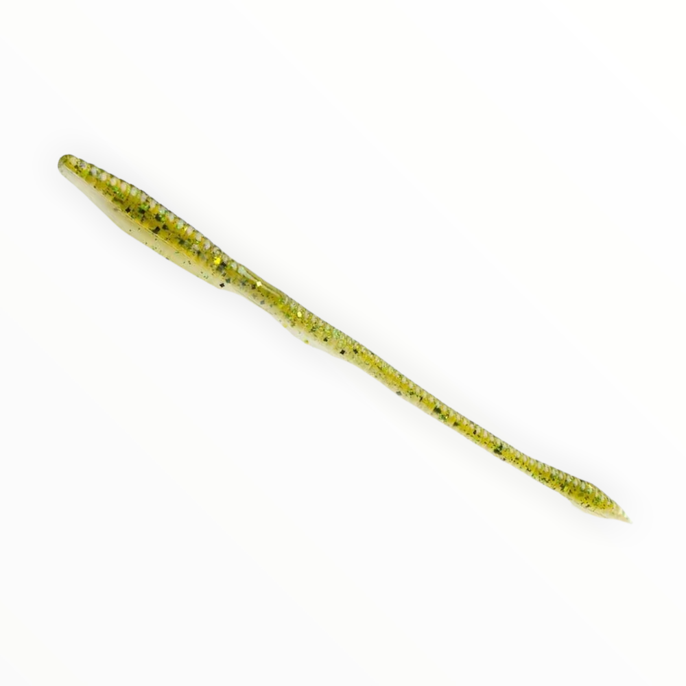 blue worm with yellow tail zoom fishing lure Ol Monster soft to the touch (for the extra action needed to pull that reluctant money fish) and salt Zoom Trick Worm Bait 6-1/4in