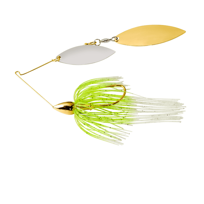 War Eagle Gold Double Willow Spinnerbait 1/2 oz / Hot White Chartreuse